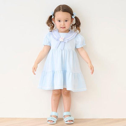 帶兔子玩偶水手領連衣裙