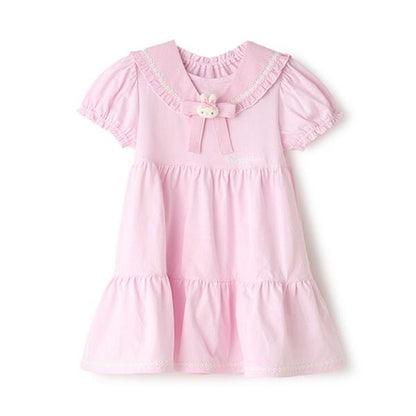 帶兔子玩偶水手領連衣裙