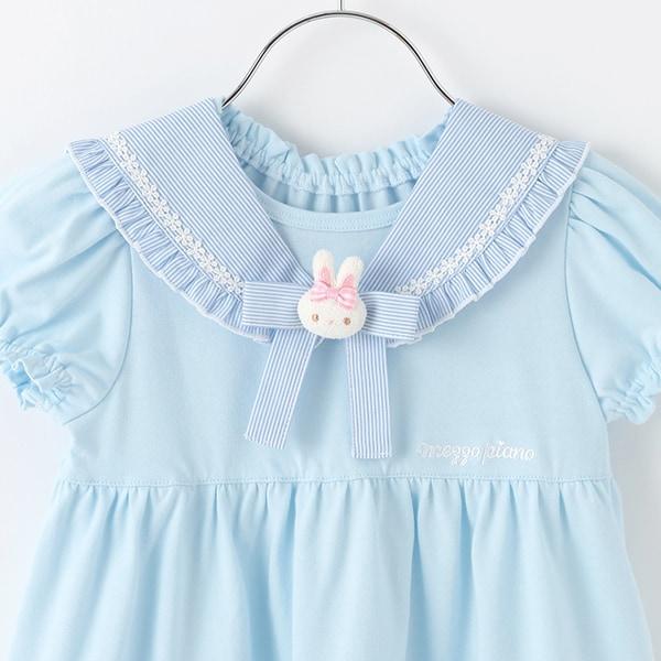 帶兔子玩偶水手領連衣裙