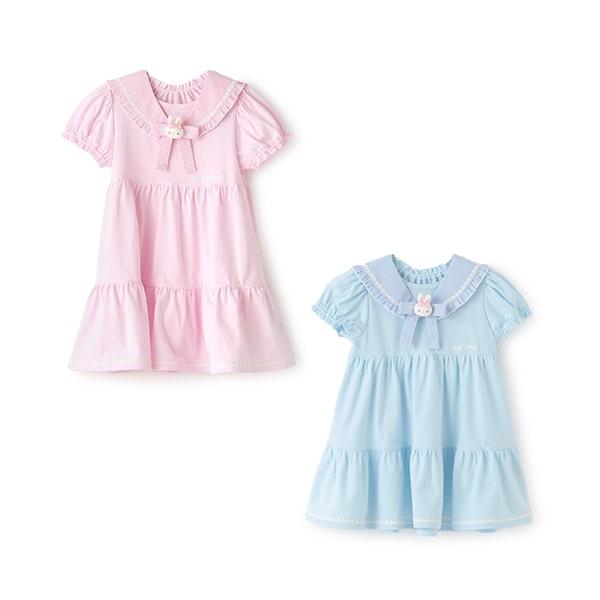 帶兔子玩偶水手領連衣裙