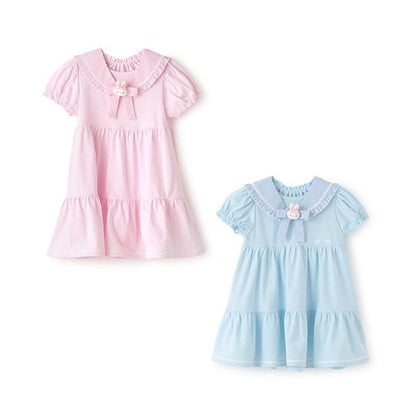 帶兔子玩偶水手領連衣裙