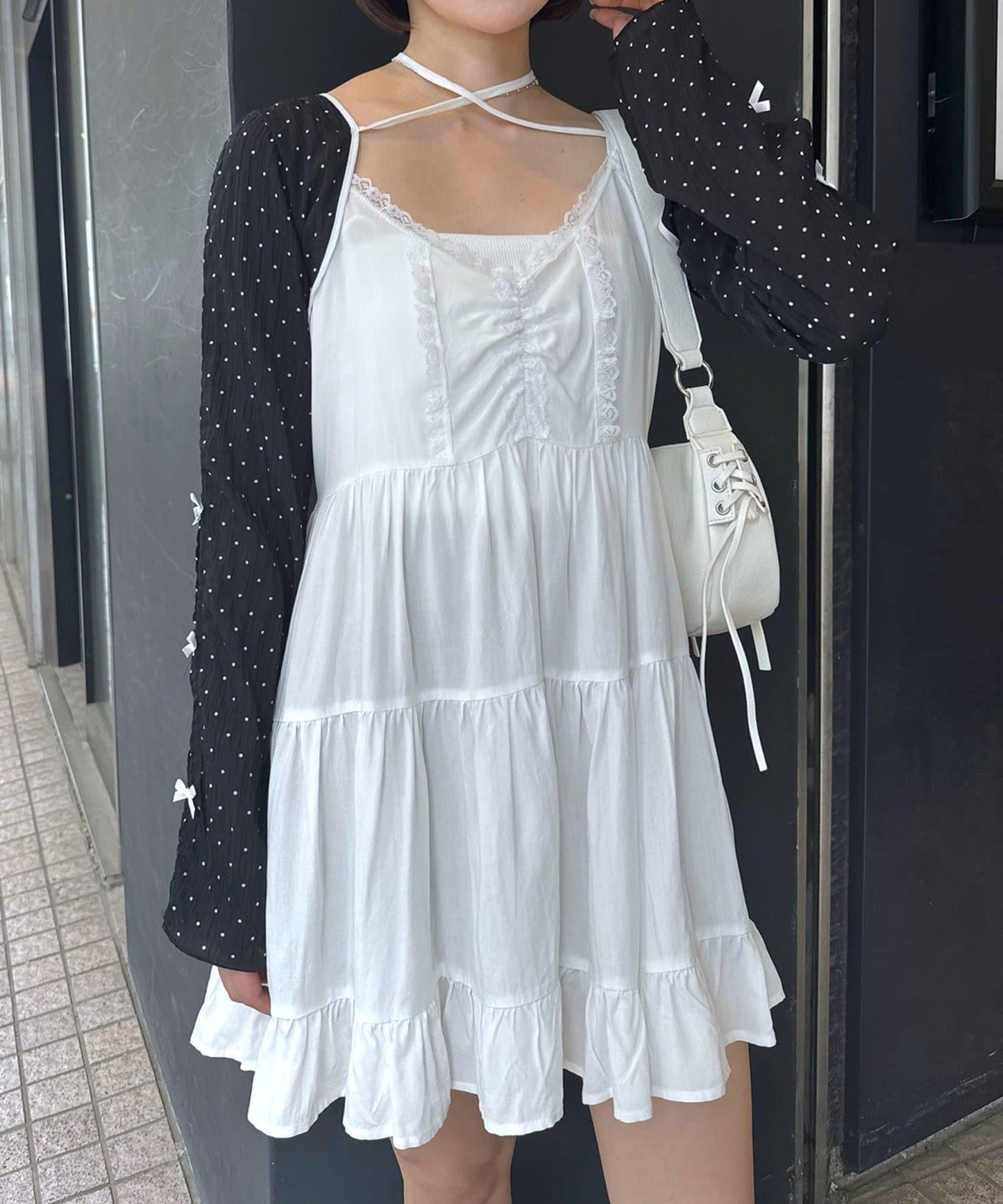 mline 短款蝴蝶結設計襯衫