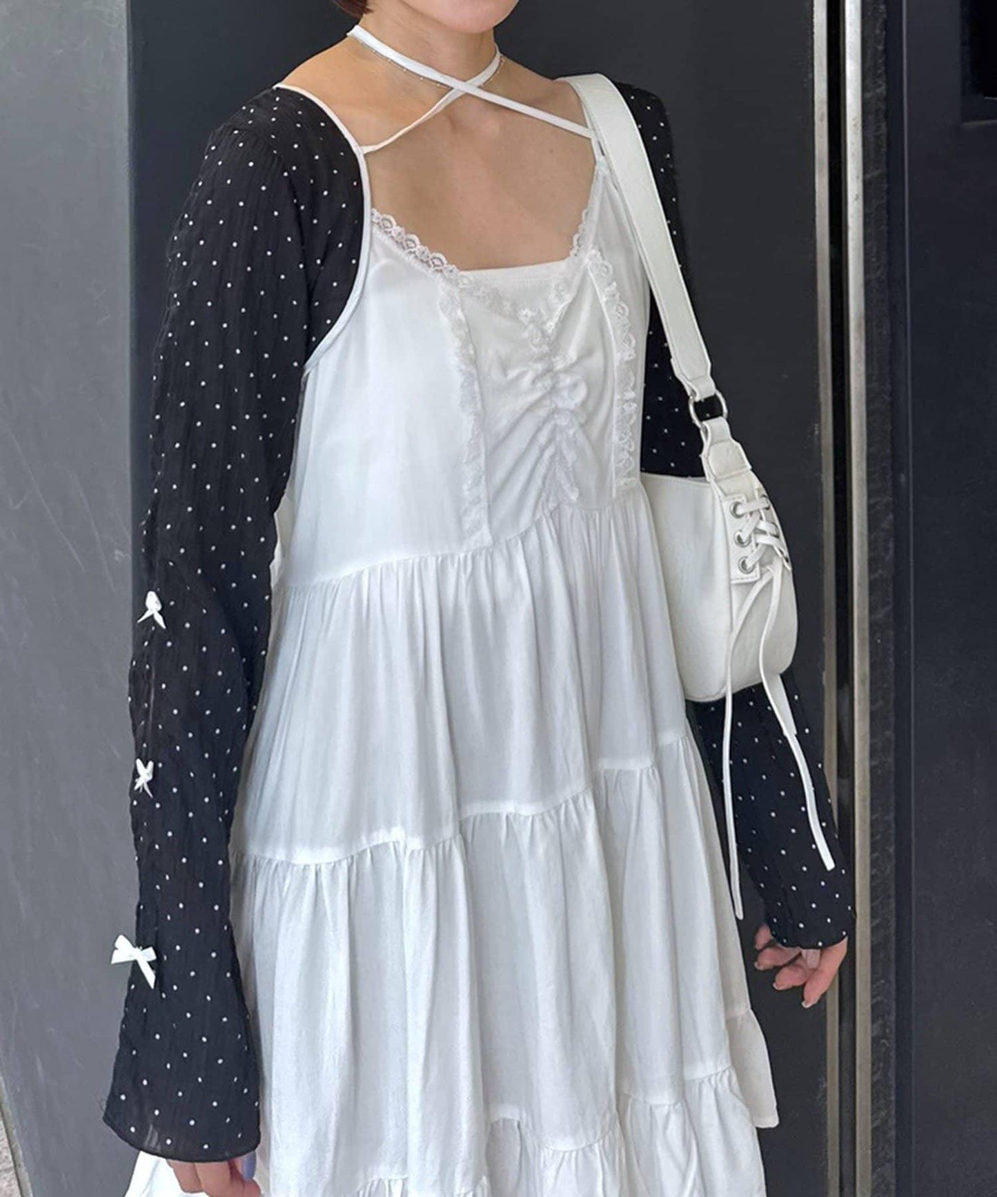 mline 短款蝴蝶結設計襯衫