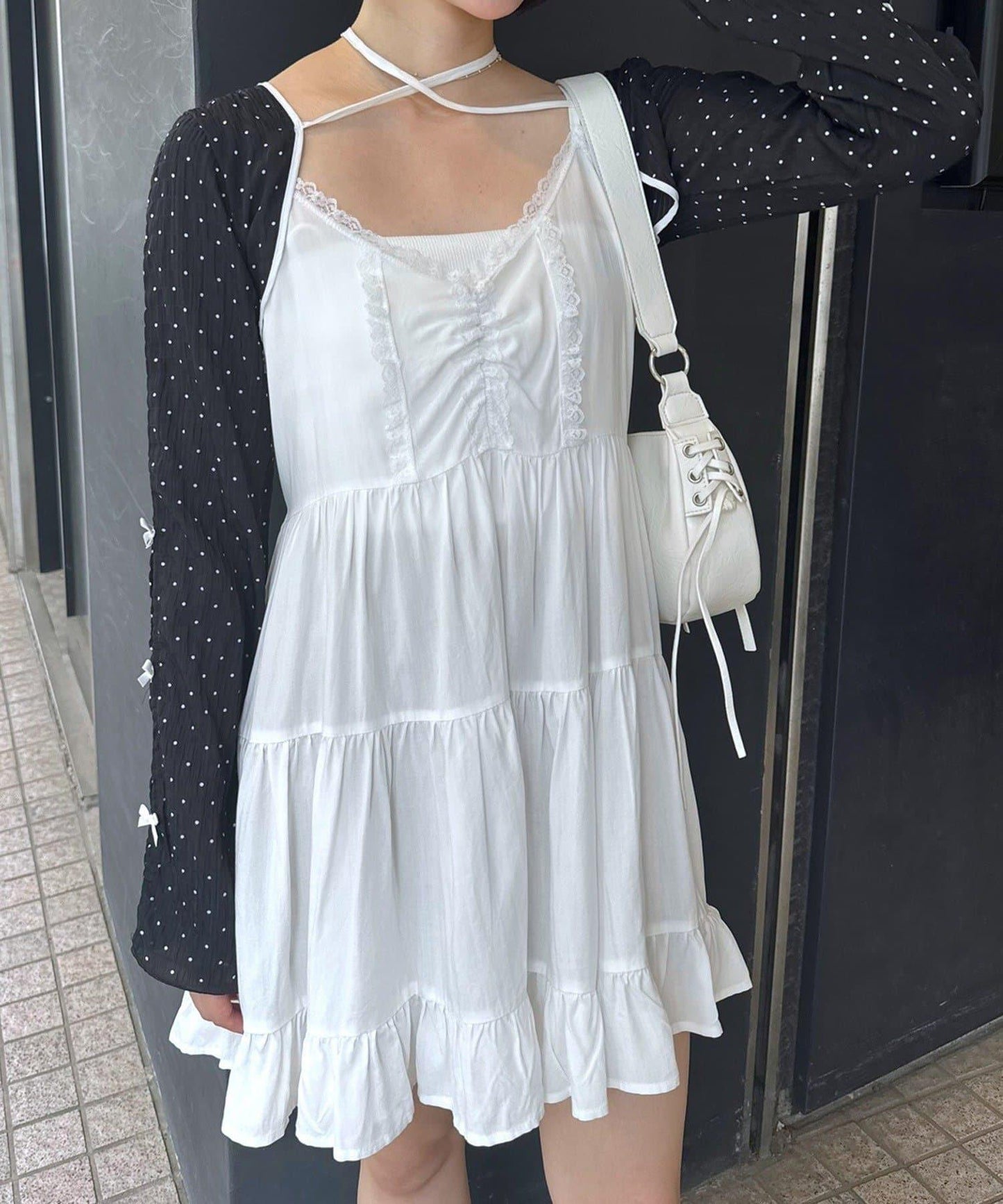 mline 短款蝴蝶結設計襯衫