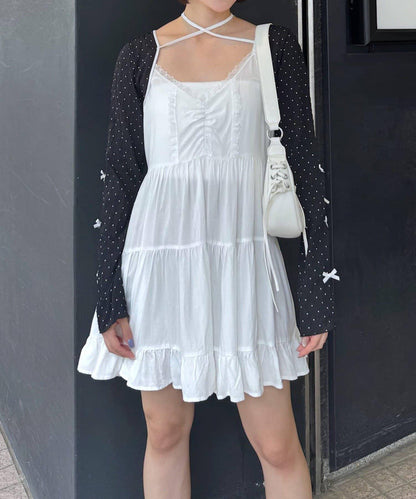 mline 短款蝴蝶結設計襯衫