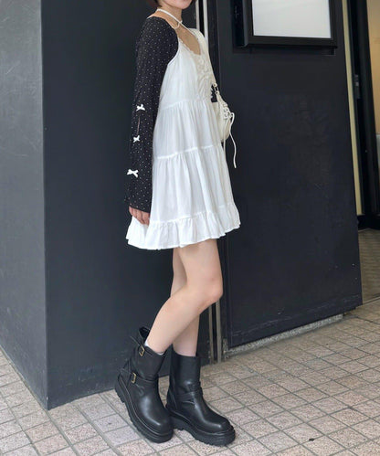 mline 短款蝴蝶結設計襯衫