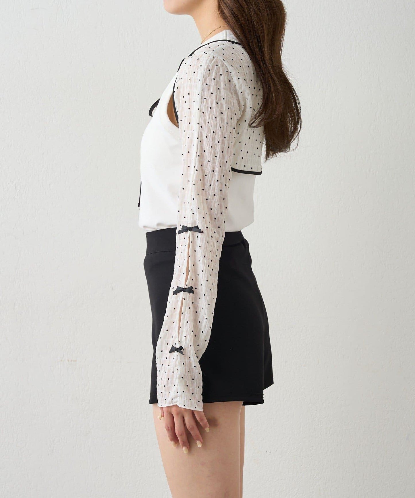 mline 短款蝴蝶結設計襯衫