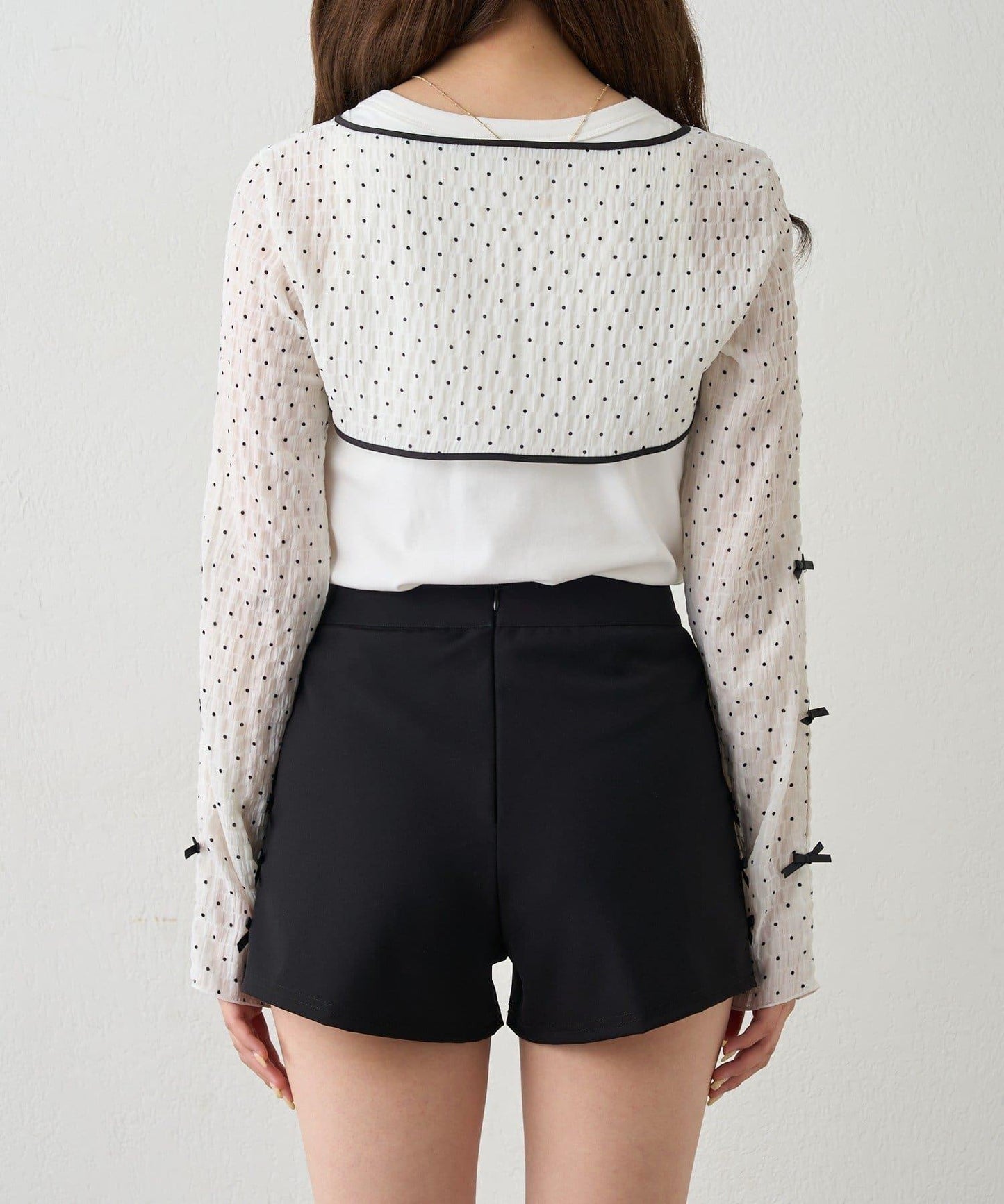 mline 短款蝴蝶結設計襯衫