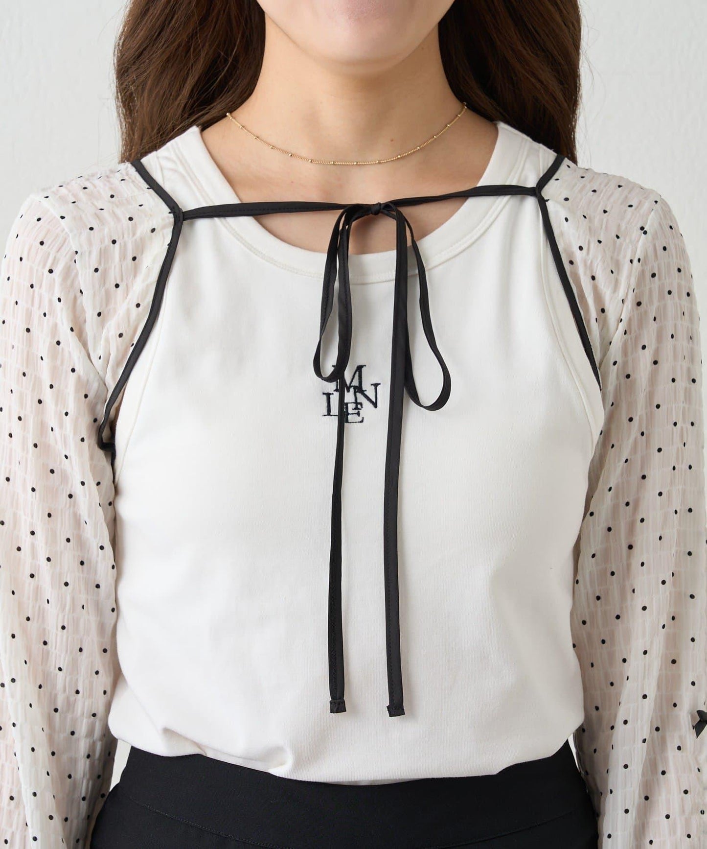 mline 短款蝴蝶結設計襯衫