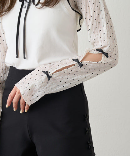 mline 短款蝴蝶結設計襯衫