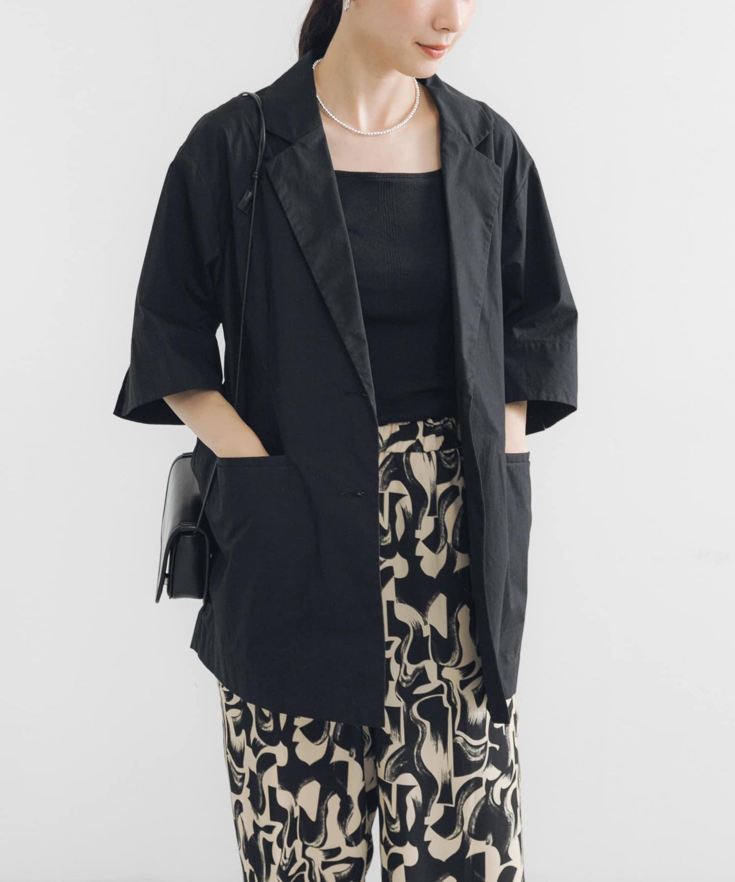 棉質五分袖夾克