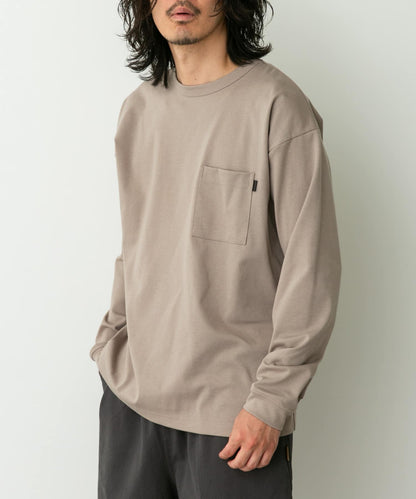 帶口袋長袖T恤