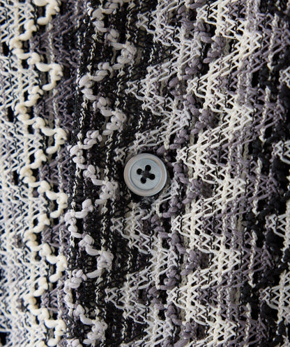 蕾絲透視條紋寬鬆襯衫