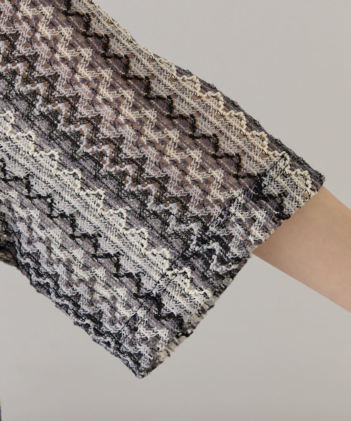 蕾絲透視條紋寬鬆襯衫