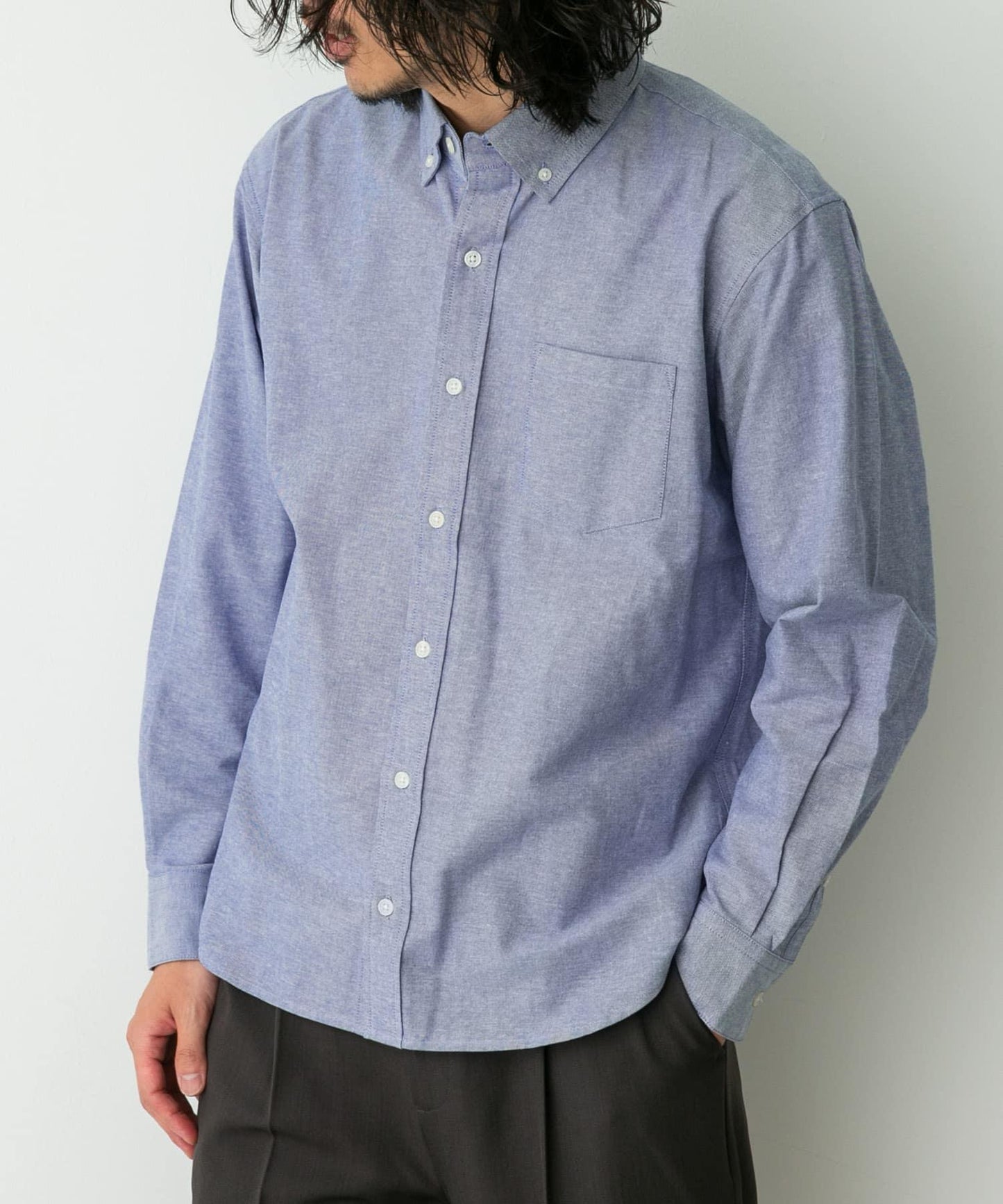 抗菌牛津紡扣領長袖襯衫