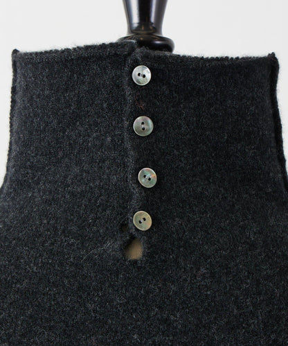 羊毛絨可逆束腰長款襯衫