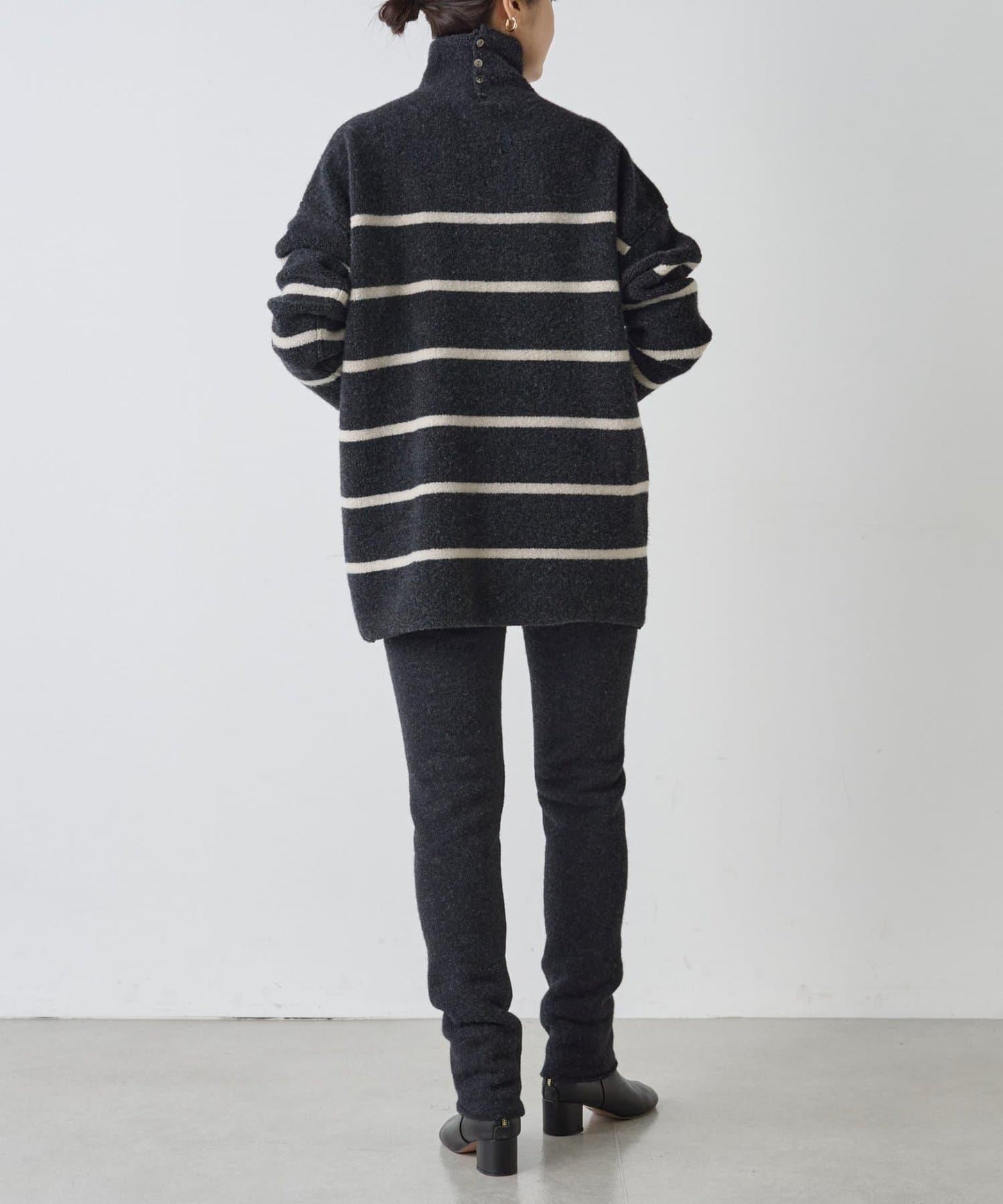 羊毛絨可逆束腰長款襯衫