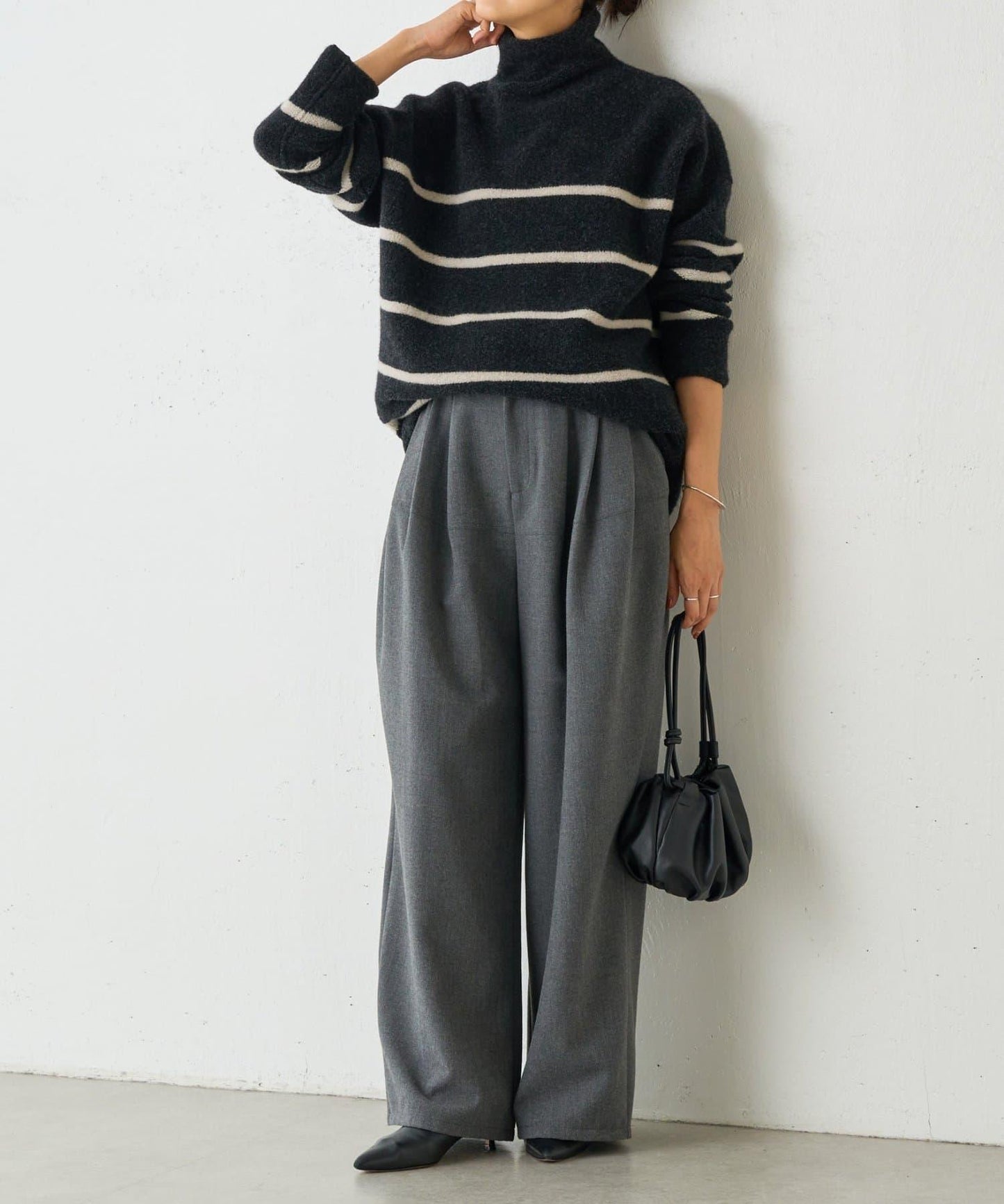 羊毛絨可逆束腰長款襯衫