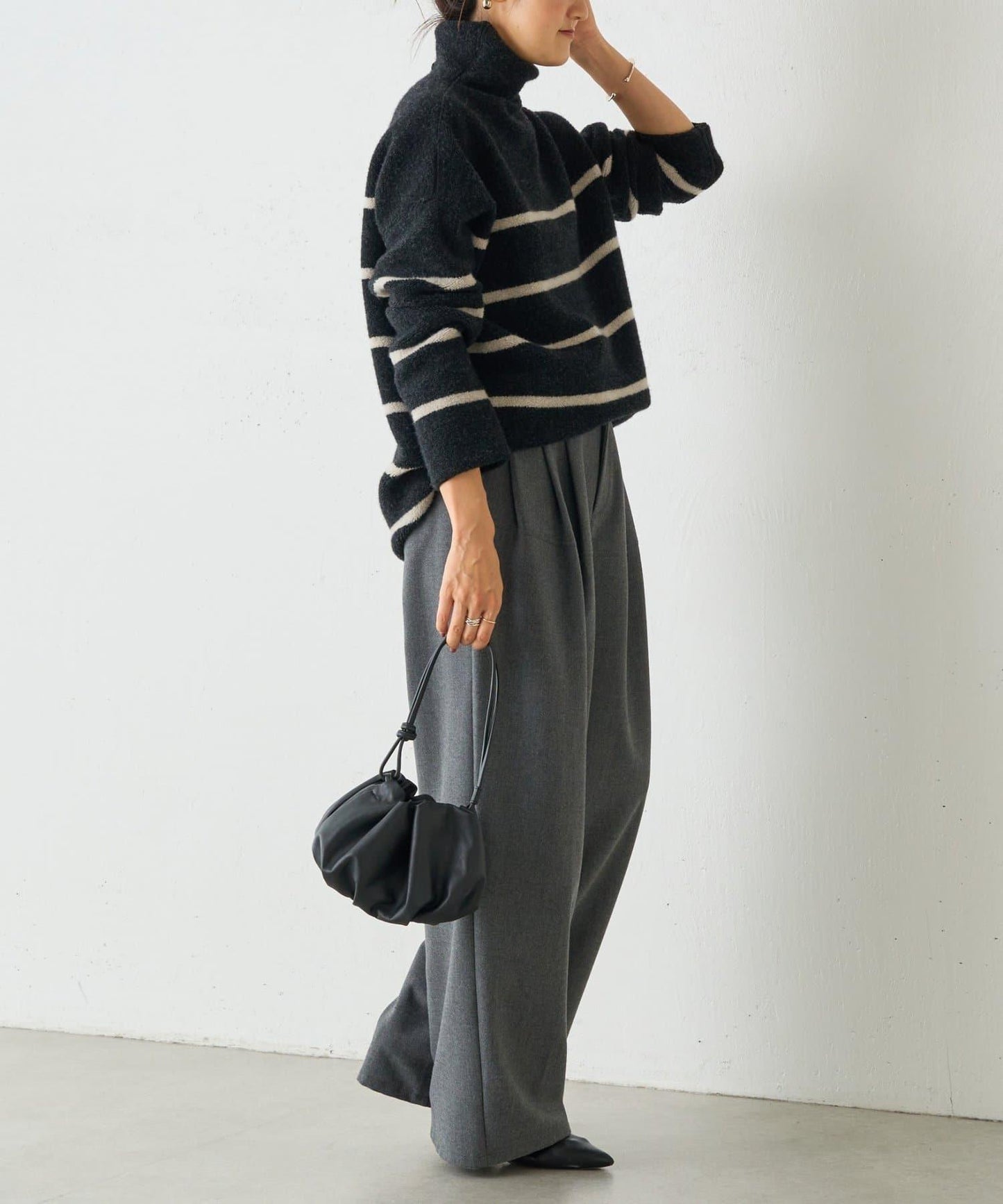 羊毛絨可逆束腰長款襯衫