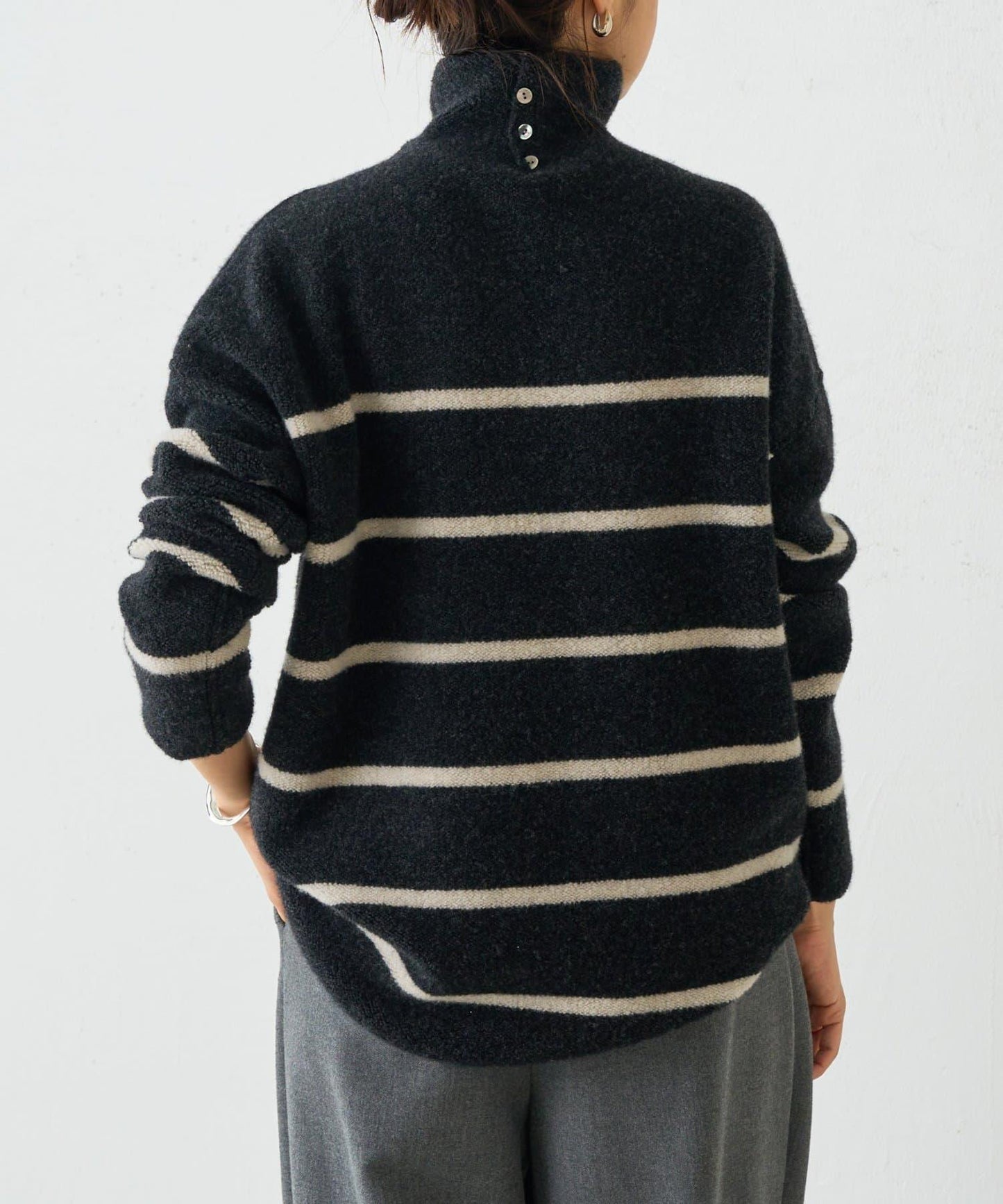 羊毛絨可逆束腰長款襯衫