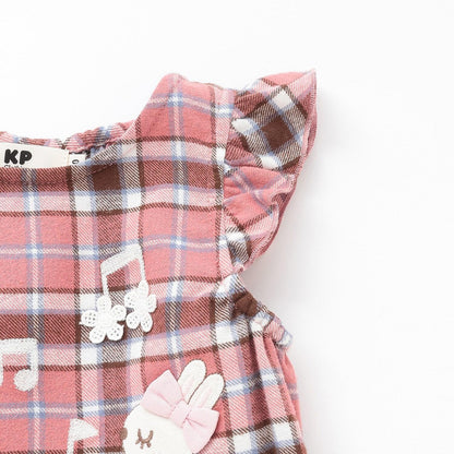 mimi醬格子圖案上衣和燈籠褲套裝