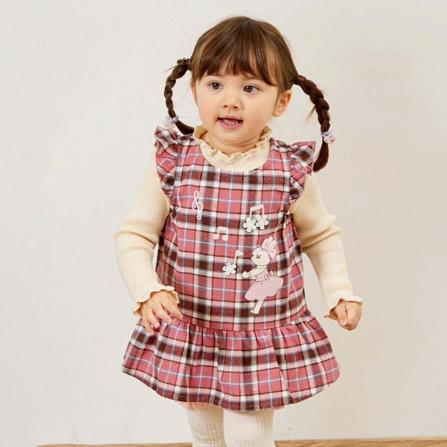 mimi醬格子圖案上衣和燈籠褲套裝