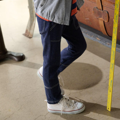 牛仔風針織斜紋長褲