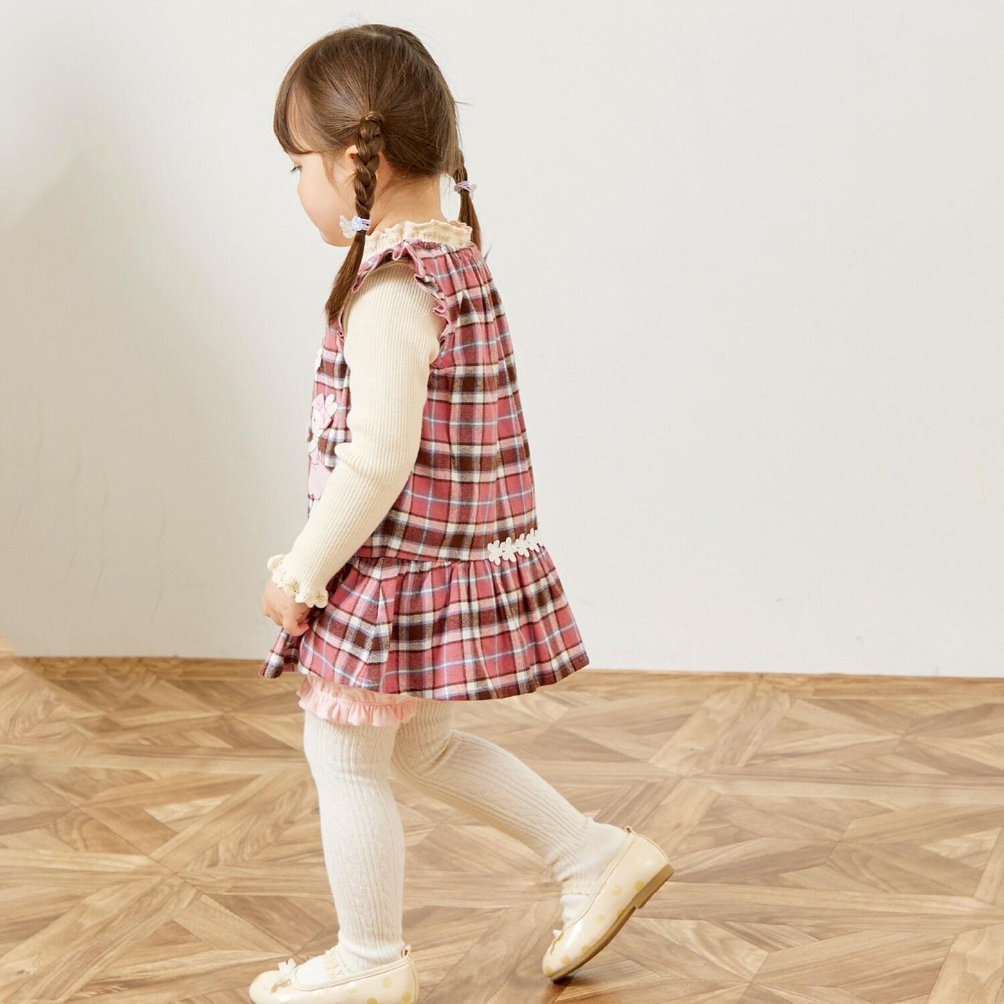 mimi醬格子圖案上衣和燈籠褲套裝