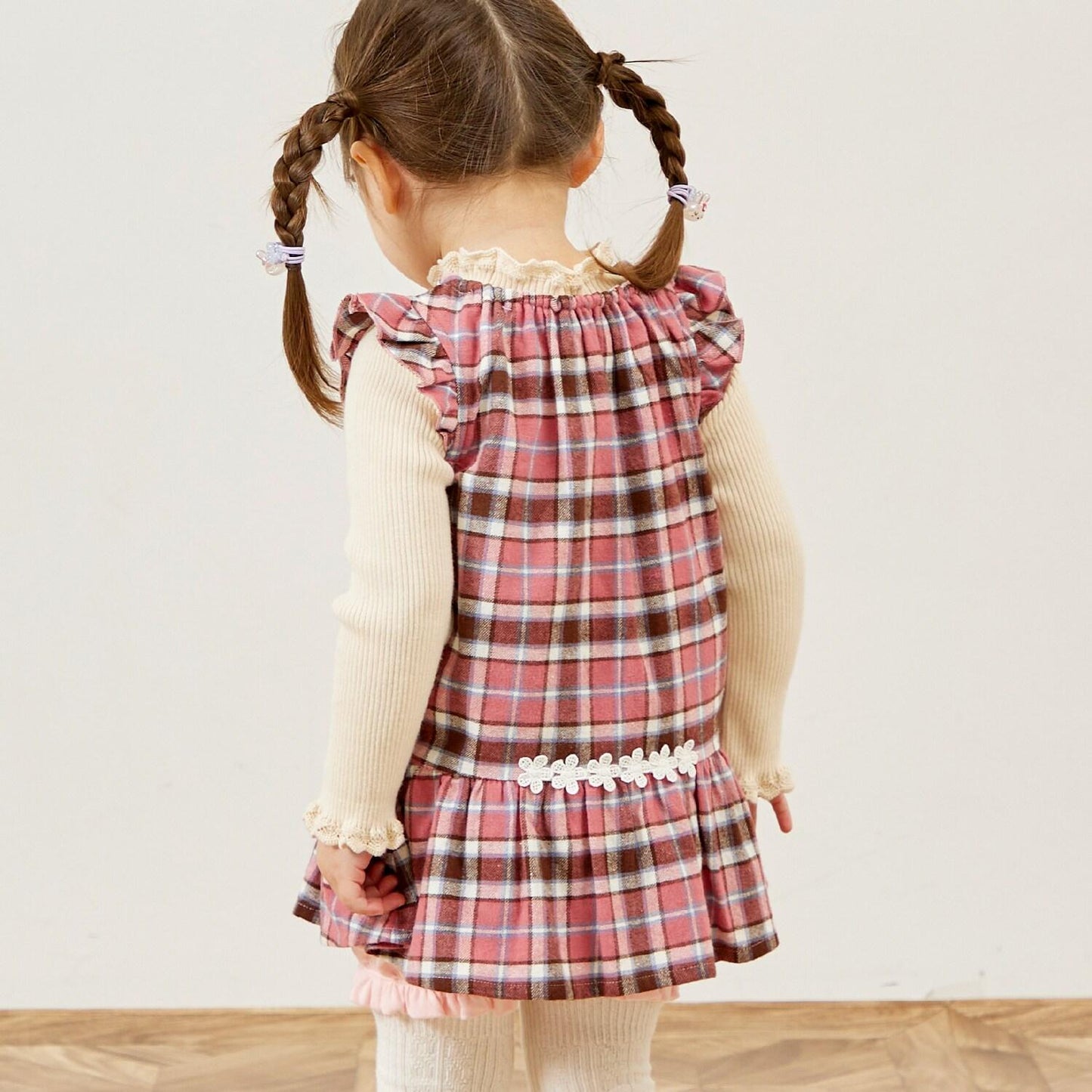 mimi醬格子圖案上衣和燈籠褲套裝