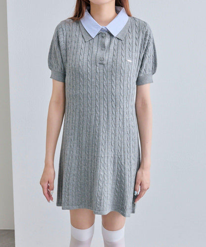 2件領口Polo連衣裙