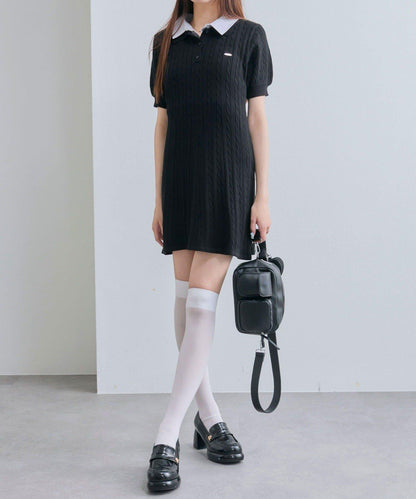 2件領口Polo連衣裙