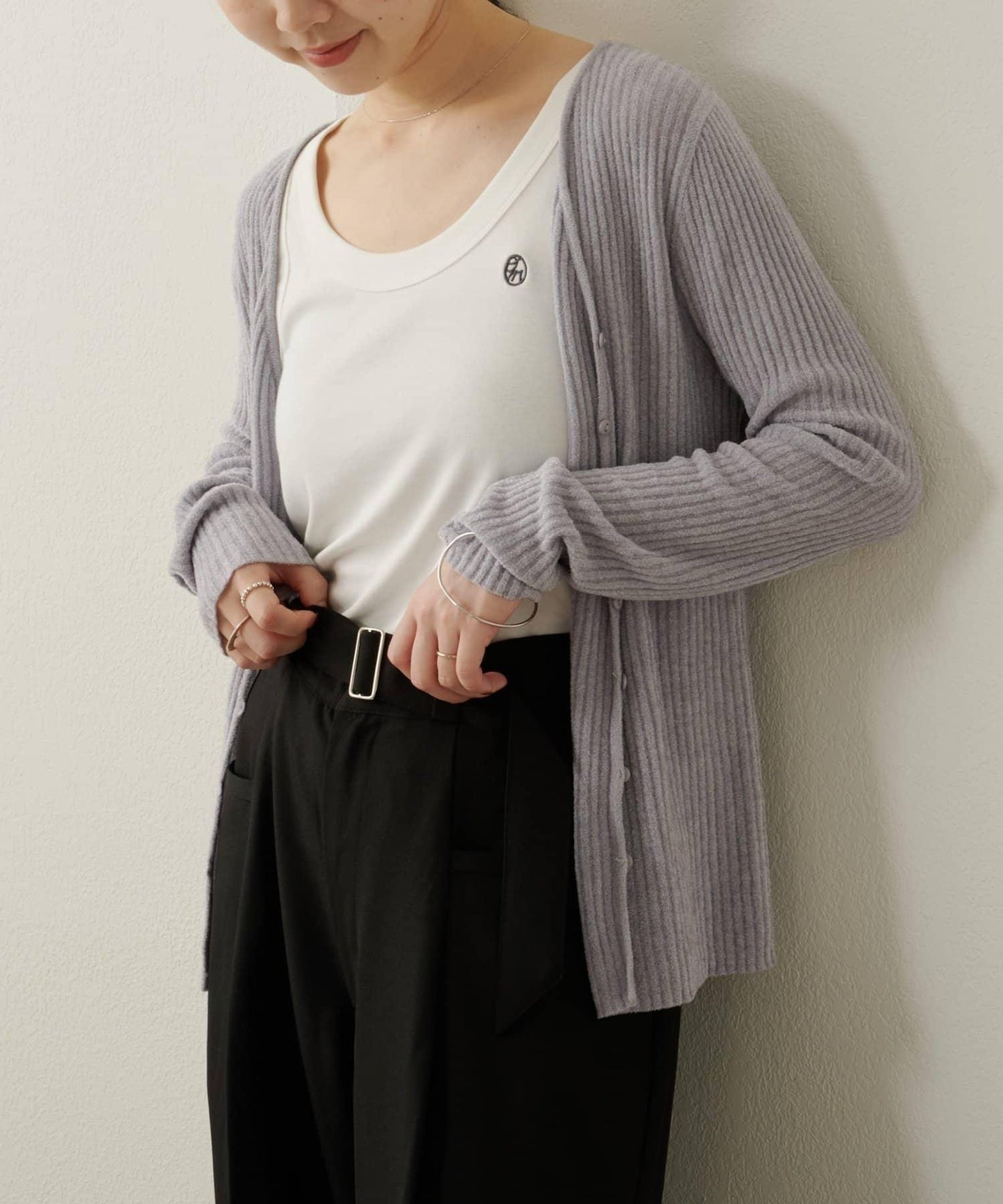 絨面長款開衫