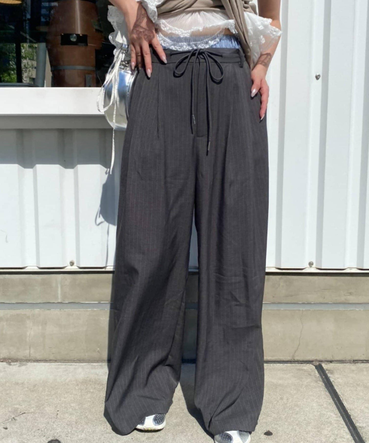 層疊設計休閒西裝褲