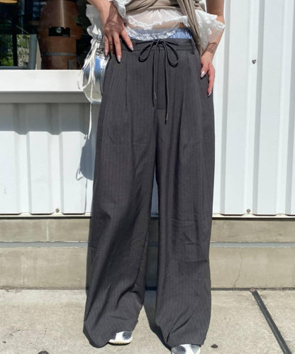 層疊設計休閒西裝褲