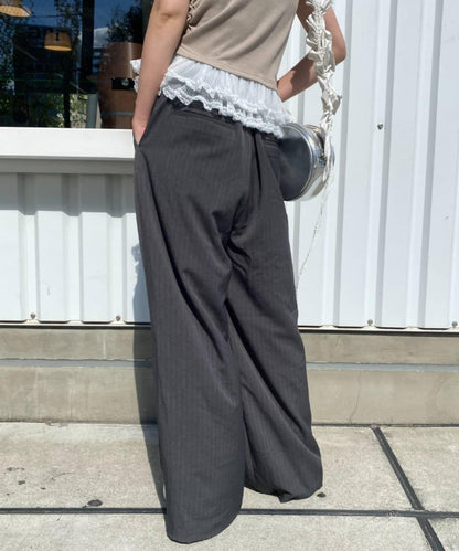 層疊設計休閒西裝褲