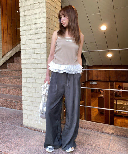 層疊設計休閒西裝褲