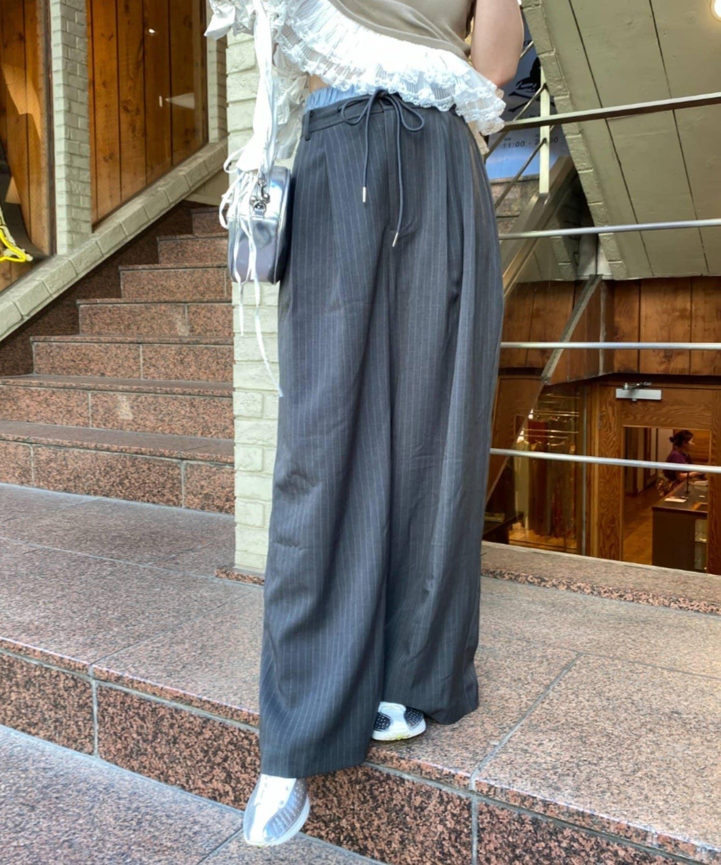 層疊設計休閒西裝褲