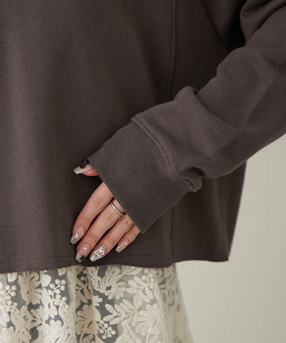 【2件套】毛圈布上衣＋蕾絲拼接無袖上衣