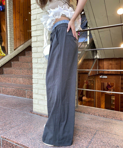 層疊設計休閒西裝褲