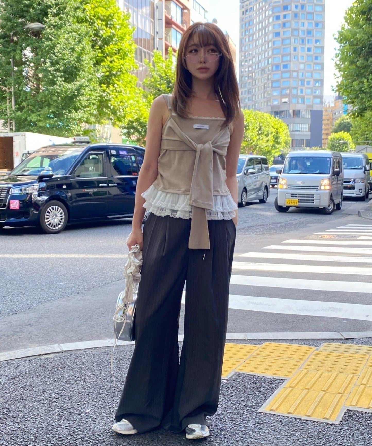 層疊設計休閒西裝褲