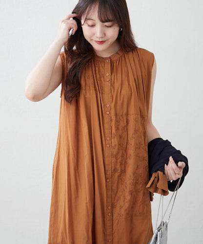 【NAO】印度棉100% 刺繡無袖連衣裙