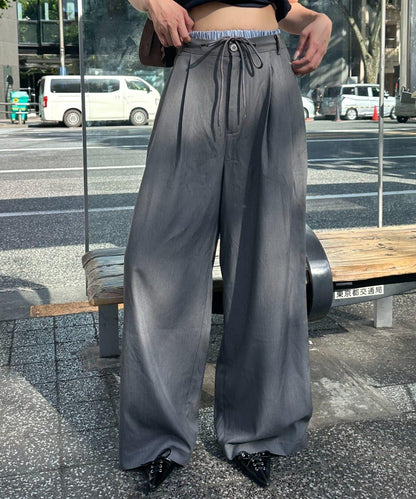 層疊設計休閒西裝褲