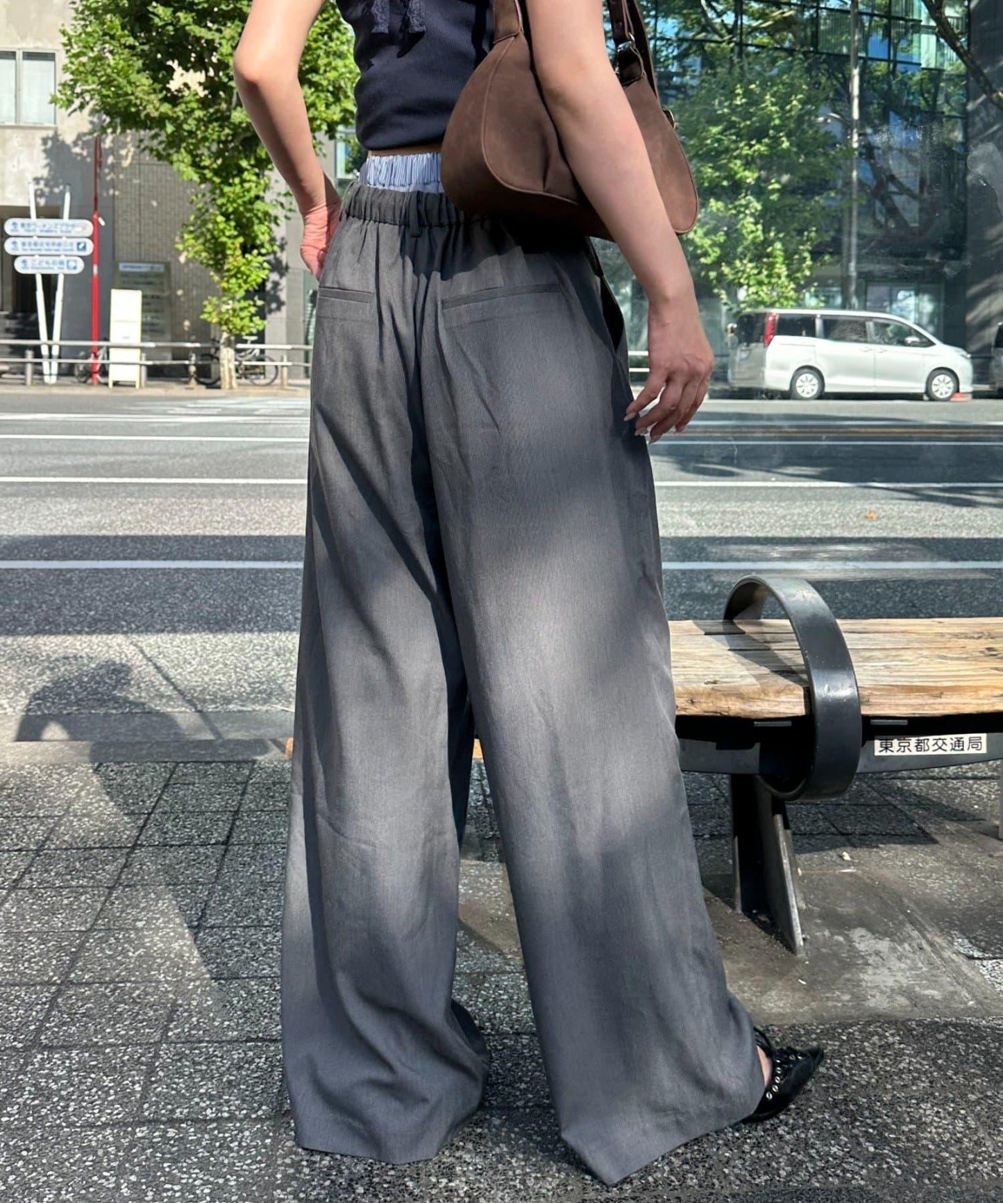 層疊設計休閒西裝褲