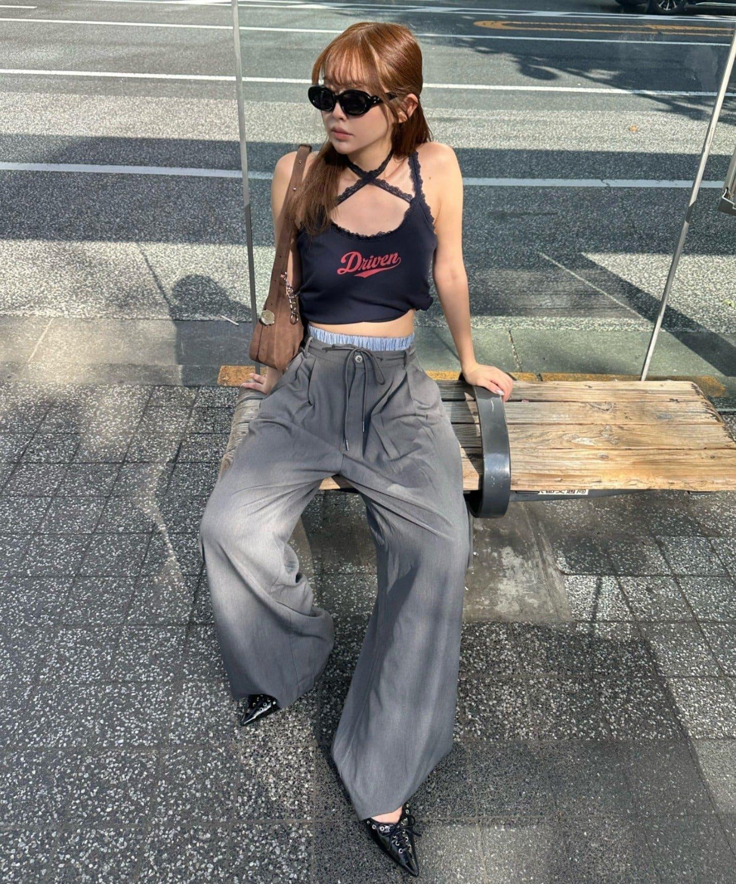 層疊設計休閒西裝褲