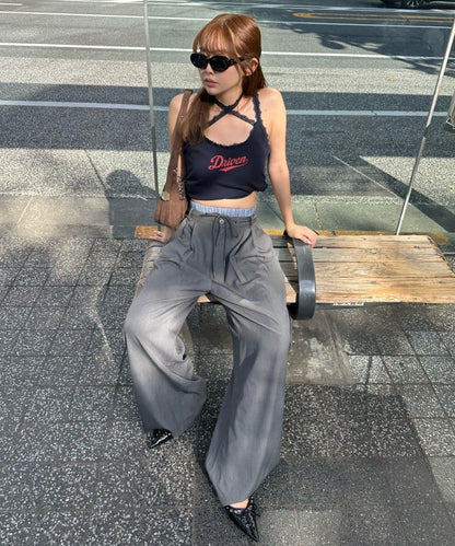 層疊設計休閒西裝褲