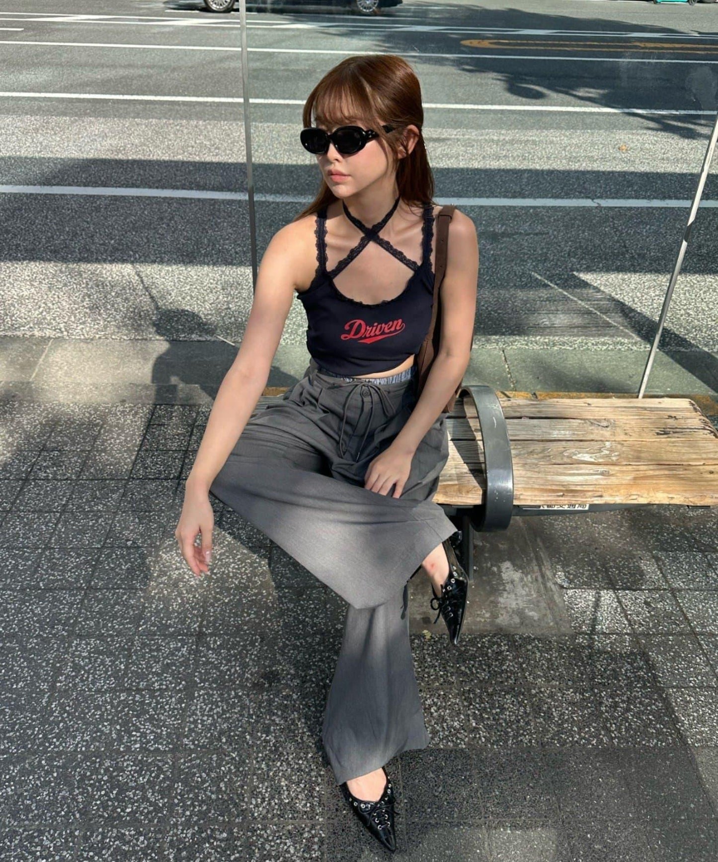 層疊設計休閒西裝褲