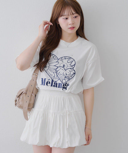 亮片花朵刺繡寬鬆T恤