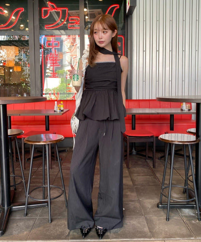 層疊設計休閒西裝褲