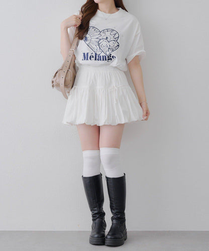 亮片花朵刺繡寬鬆T恤