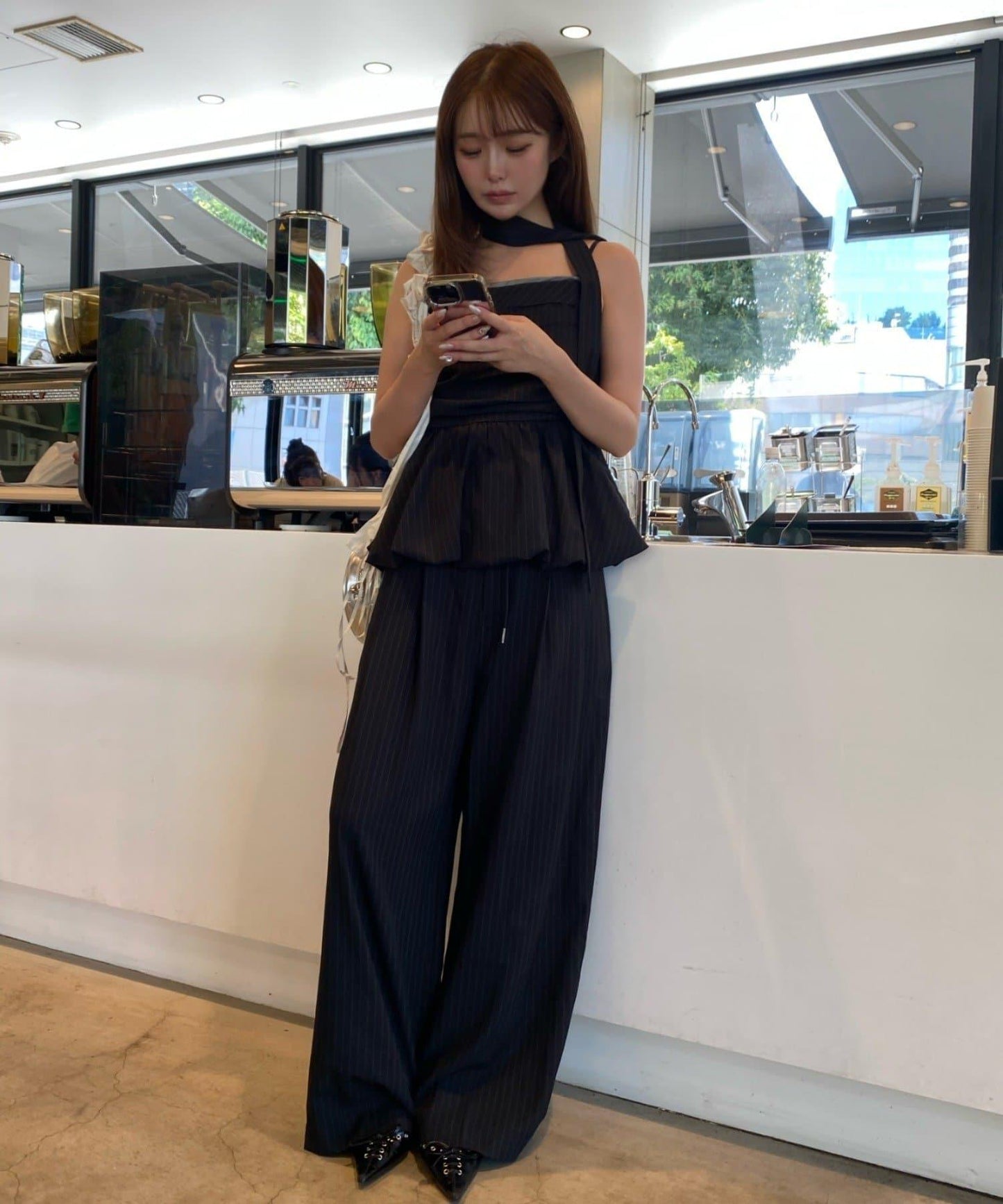 層疊設計休閒西裝褲